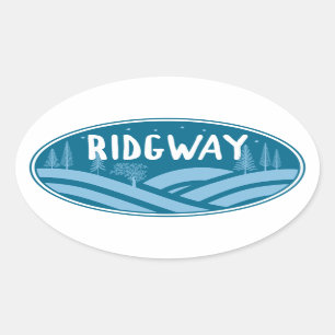 Pegatina Ovalada Ridgway Colorado al aire libre