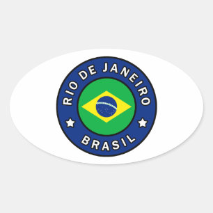 Pegatina Ovalada Río de Janeiro Brasil