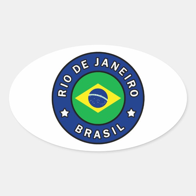 Pegatina Ovalada Río de Janeiro Brasil (Anverso)