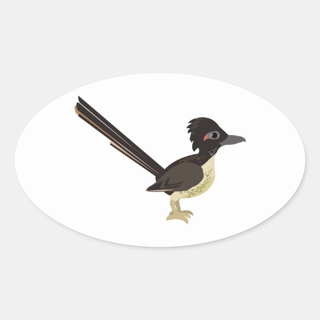 Pegatina Ovalada Roadrunner (Anverso)