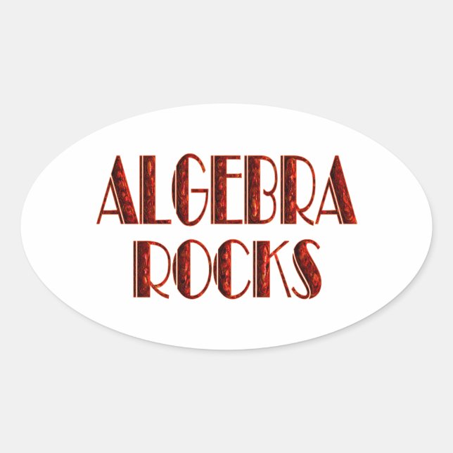 Pegatina Ovalada Rocas de álgebra (Anverso)