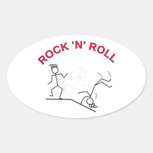 Pegatina Ovalada Rock 'N' Roll