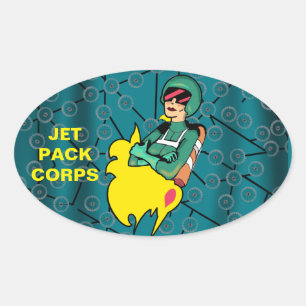 PEGATINA OVALADA ROCKET WOMAN