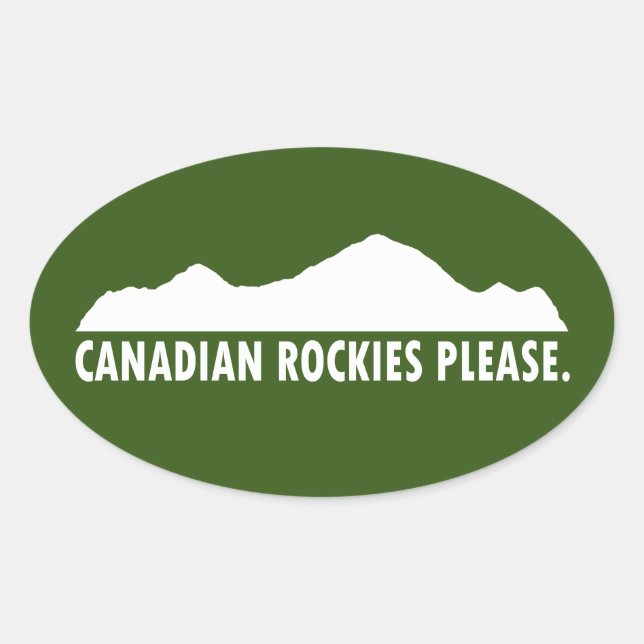 Pegatina Ovalada Rockies canadienses, por favor (Anverso)