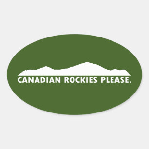 Pegatina Ovalada Rockies canadienses, por favor