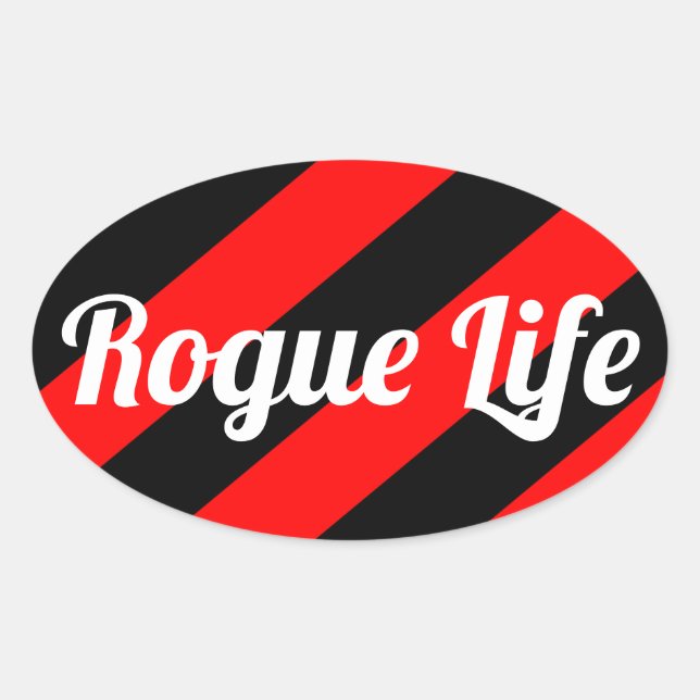 Pegatina Ovalada Rogue Life (Anverso)
