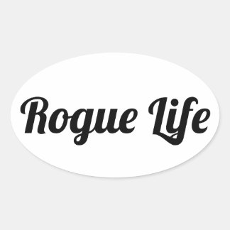 Pegatina Ovalada Rogue Life White