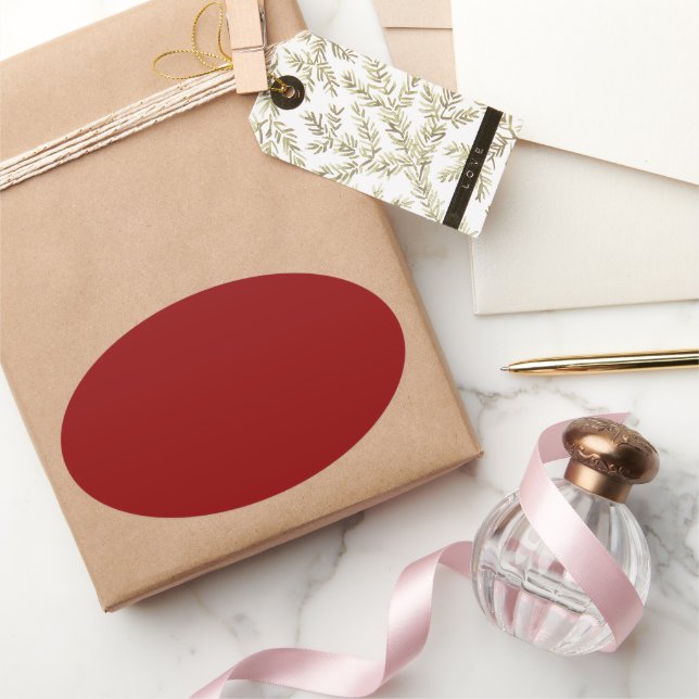 Pegatina Ovalada Rojo Oscuro (Regalar)