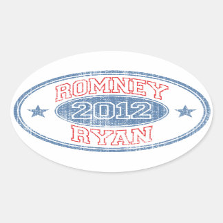 Pegatina Ovalada Romney Ryan 2012