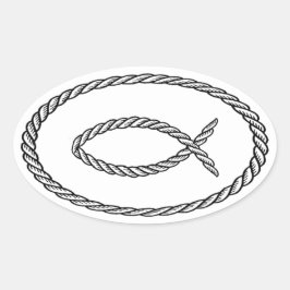 Pegatina Ovalada Rope Ichthus Euro Style
