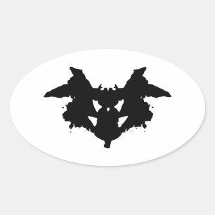 Pegatina Ovalada Rorschach Inkblot