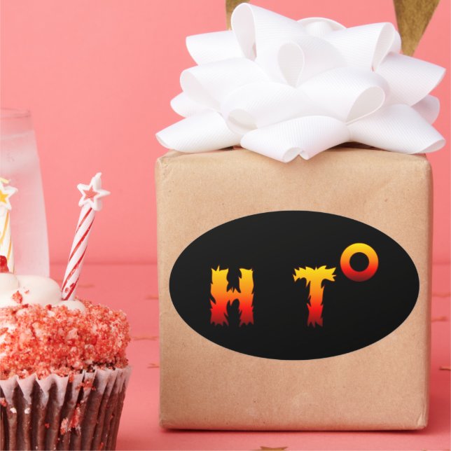 Pegatina Ovalada Rosa fuerte | Calentamiento global (Fiesta)