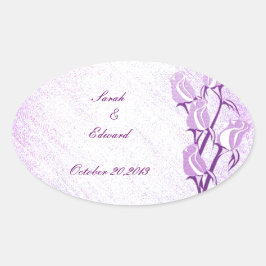 Pegatina Ovalada Rosa morado Guardar Pegatinas de fecha