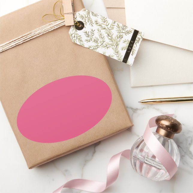 Pegatina Ovalada Rosa oscuro (Regalar)