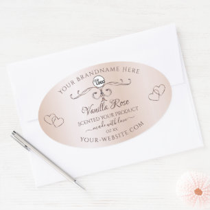 Pegatina Ovalada Rosa Pastel Etiquetas de productos de origen rosa 