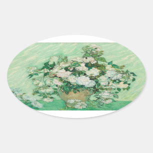Pegatina Ovalada Rosas - Ramo de Flores