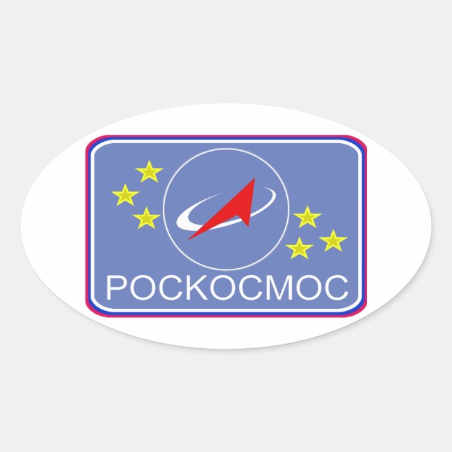Pegatina Ovalada Roscosmos Flight Patch (Anverso)
