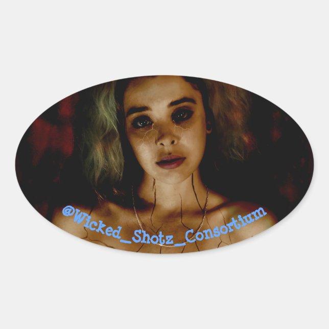 Pegatina Ovalada Roto (Anverso)