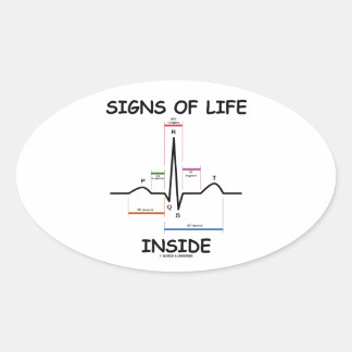 Pegatina Ovalada Rótulos De Vida Interior (Electrocardiograma ECG/E