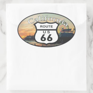 Pegatina Ovalada route 66