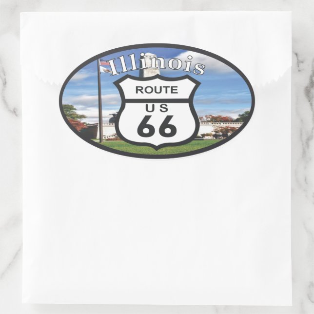 Pegatina Ovalada route 66 (Bolso)