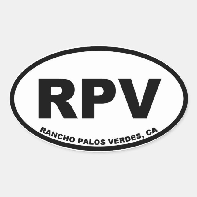 Pegatina Ovalada RPV Rancho Palos Verdes oval (Anverso)