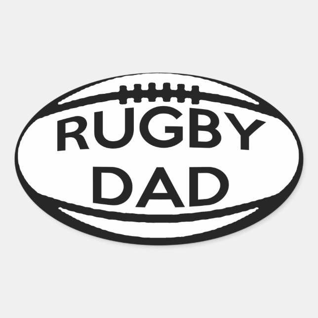 Pegatina Ovalada Rugby Dad (Anverso)