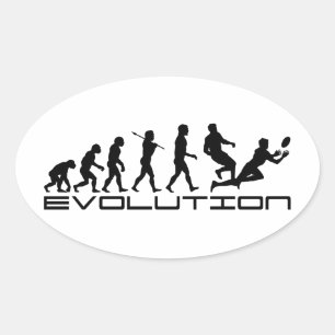Pegatina Ovalada Rugby Football Sport Evolution Art