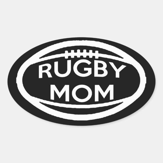 Pegatina Ovalada Rugby Mom (Anverso)