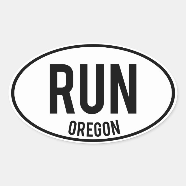 Pegatina Ovalada RUN oregon (Anverso)