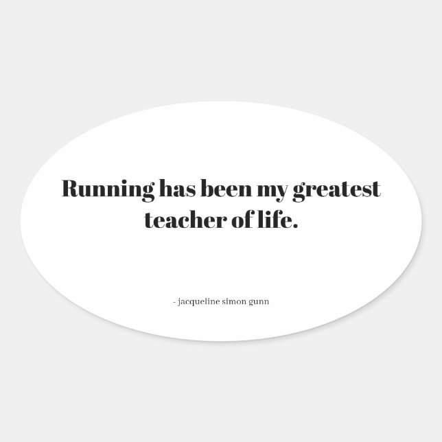 Pegatina Ovalada Running quote (Anverso)