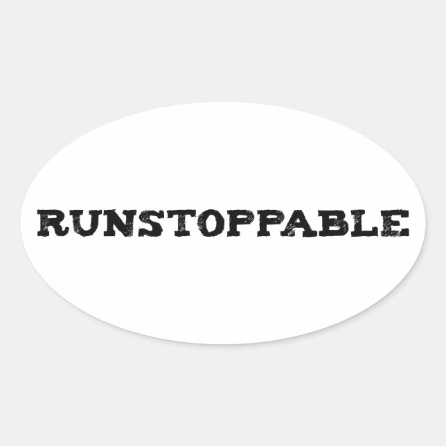 Pegatina Ovalada Runstopable (Anverso)