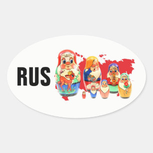 Pegatina Ovalada Rusia - Kleber de Rusia