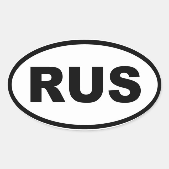 Pegatina Ovalada Rusia RUS European (Anverso)