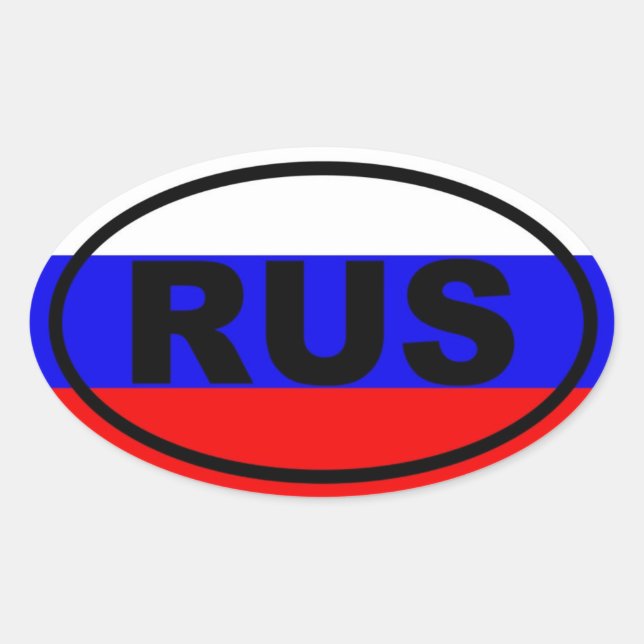 Pegatina Ovalada Rusia RUS European (Anverso)