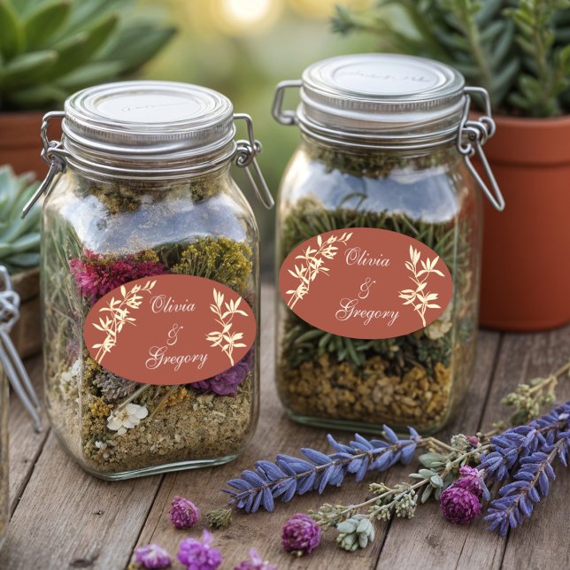 Pegatina Ovalada Rústico floral eterno (Subido por el creador)