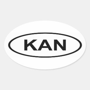 Pegatina Ovalada Saint Kitts y Nevis "KAN"