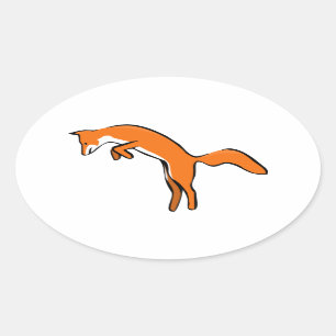 Pegatina Ovalada Salto del Fox rojo