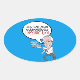 Pegatina Ovalada Saludo de Bernie Sanders - No me importan tus