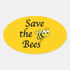 Pegatina Ovalada Salvar a las abejas