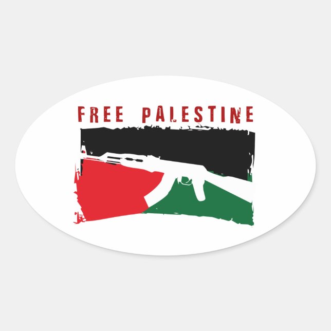 Pegatina Ovalada Salvar a Palestina (Anverso)