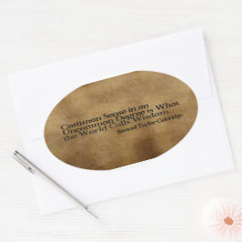 Pegatina Ovalada Samuel T. Coleridge Cita Inspiradora "Sabiduría"