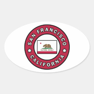 Pegatina Ovalada San Francisco California