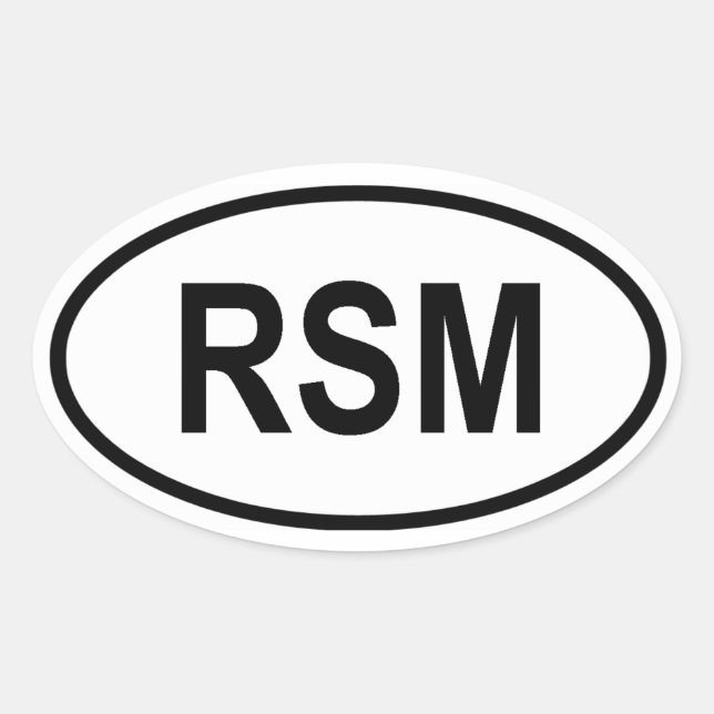 Pegatina Ovalada San Marino "RSM" (Anverso)