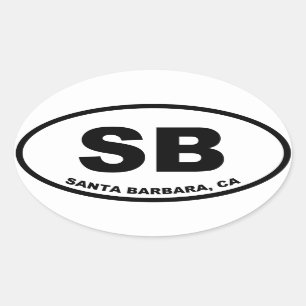 Pegatina Ovalada Santa Barbara SB