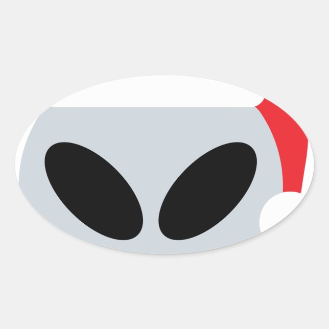 Pegatina Ovalada santa claus alien emoji (Anverso)