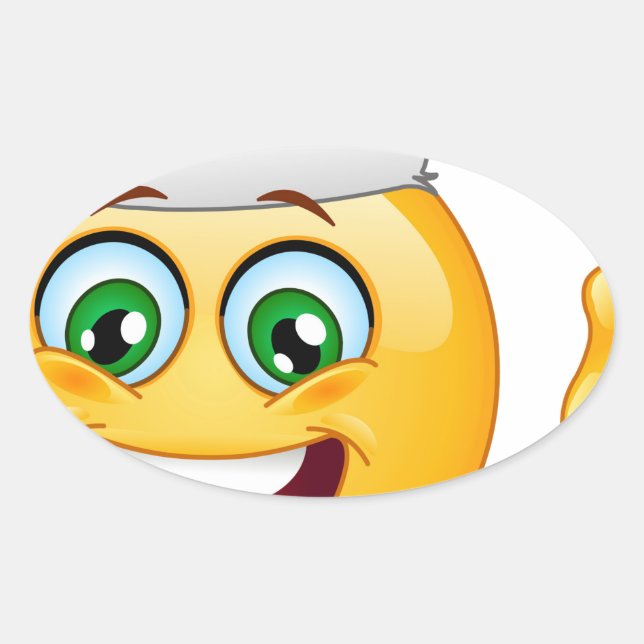 Pegatina Ovalada santa claus emoji (Anverso)