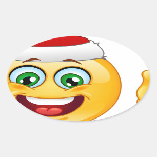 Pegatina Ovalada santa claus emoji