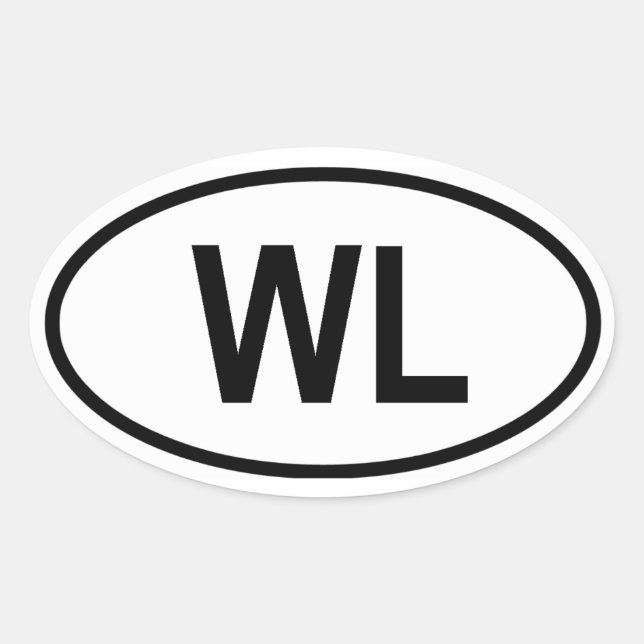 Pegatina Ovalada Santa Lucía "WL" (Anverso)
