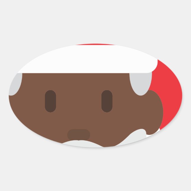 Pegatina Ovalada santa negro claus emoji (Anverso)